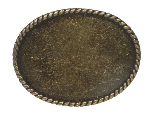 Western Plain Oval Hammered Vintage Belt Buckle