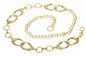 Ladies Metal Oval Circle Chain Belt