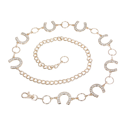 Crystal Horseshoe Chain Belt or Women - Adjustable Fashion Waist Chain