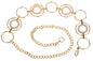 O-Ring Rhinestone Circle Metal Chain Belt