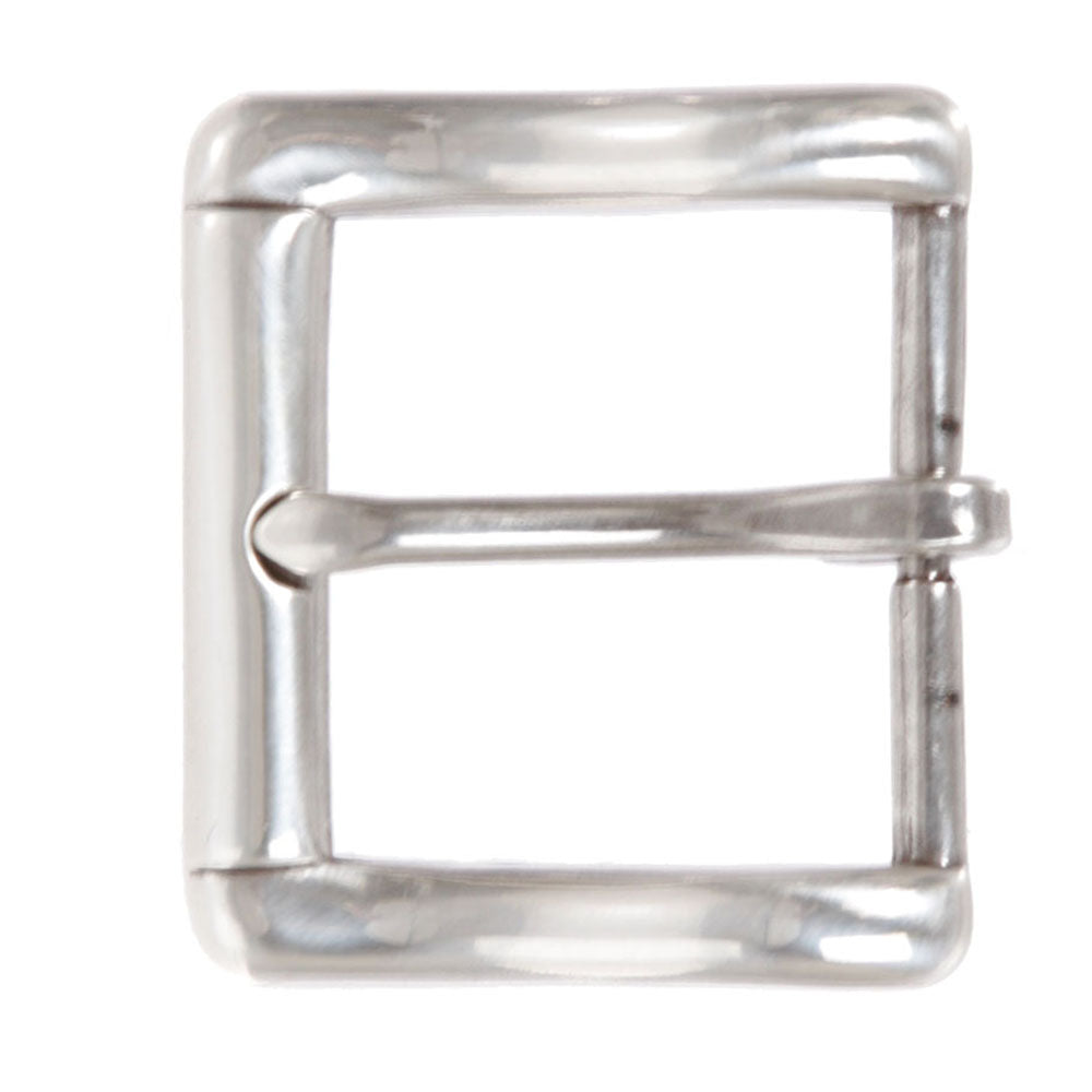 1 3/8" (35 mm) Single Prong Silver Tone Rectangular Belt Buckle