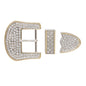 Western Crystal Rhinestone 3-Piece Belt Buckle Set - Fits 1 1/2" (38mm) Straps - Silver & Gold Options