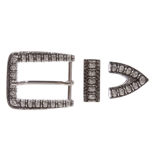 1-1/2" Western Cowgirl Rhinestone Fashion Belt Buckle Set for Leather Craft