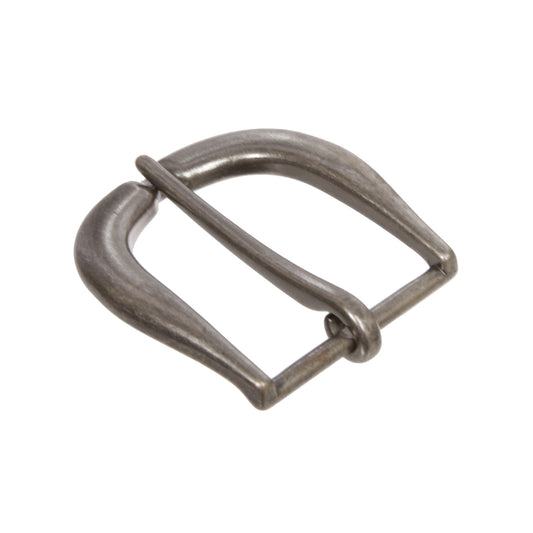 Single Prong Vintage Crescent Belt Buckle 1.5" Fit - Antique Silver/Brass