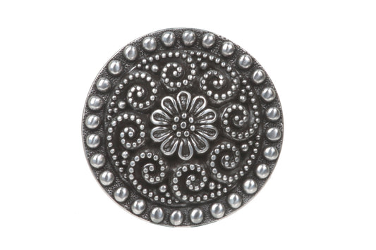 Western Circle Floral Antique Belt Buckle