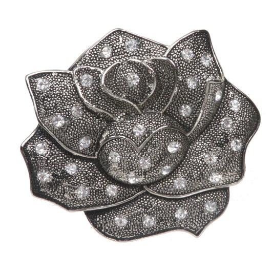 Rhinestone Rose Flower Belt Buckle