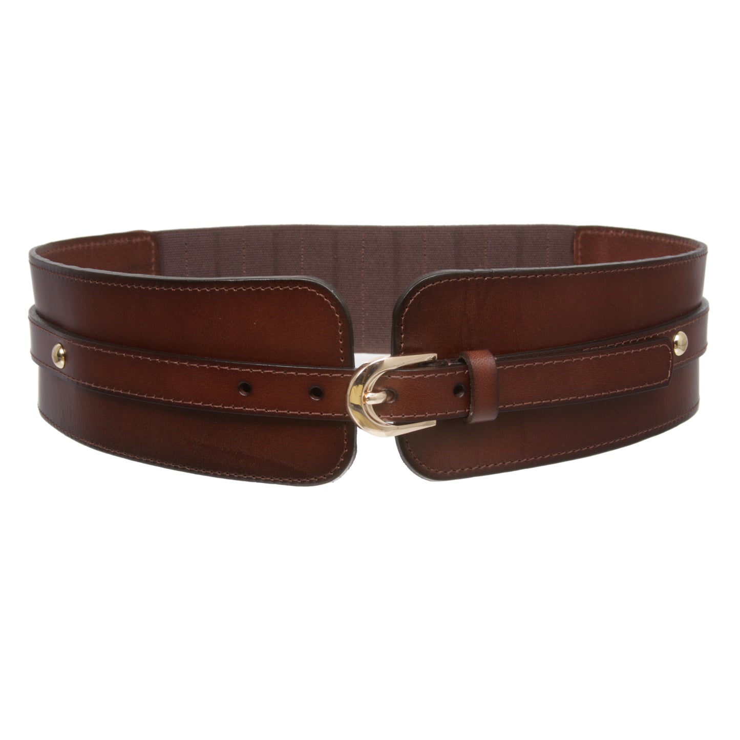 Women's High Waist Elastic Linked Cowhide Stretch Tapered Comfort Leather Belt