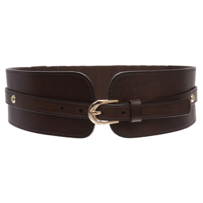 Women's High Waist Elastic Linked Cowhide Stretch Tapered Comfort Leather Belt