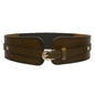 Women's High Waist Elastic Linked Cowhide Stretch Tapered Comfort Leather Belt