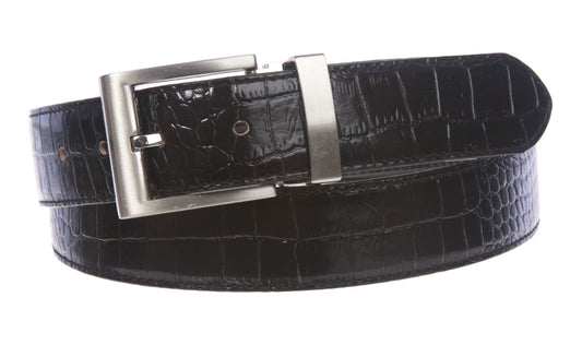 Men's Clamp on Buckle 1 1/4" (34 mm) Reversible Leather Belt