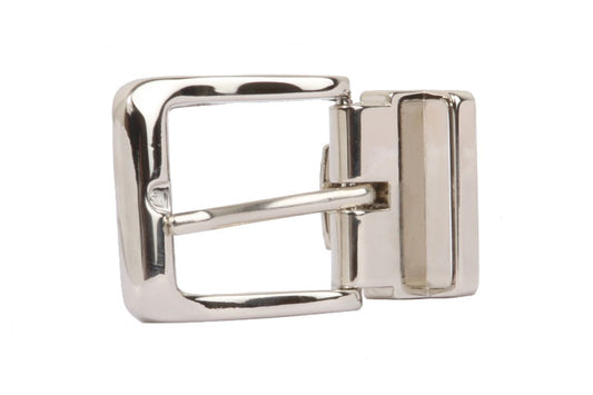 1 1/8 Inch Clamp On Single Loop Silver One Size Fits All Feather Edged Faux Leather Dress Belt