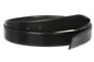 1 1/8" Black Cut-To-Fit One-Size-Fits-All Feather Edged Plain Leather Belt Strap