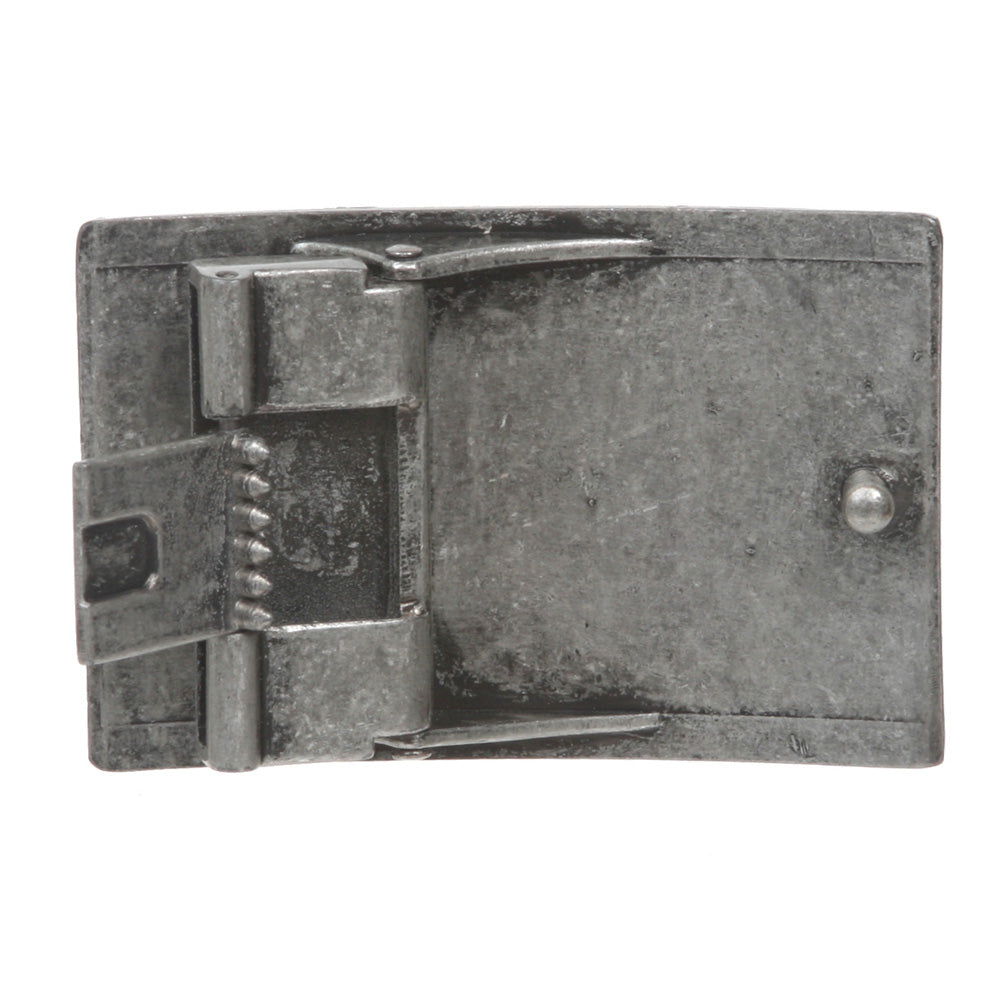 1 1/2" (38 MM) Clamping Rectangular Silver Belt Buckle