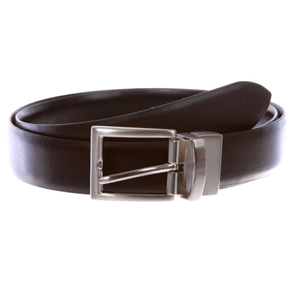 Men's Classic & Fashion Feather Edged Reversible Leather Dress Belt