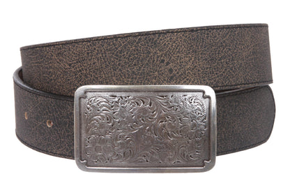 1 1/2" (38 mm) Snap On Distressed Genuine Leather Belt