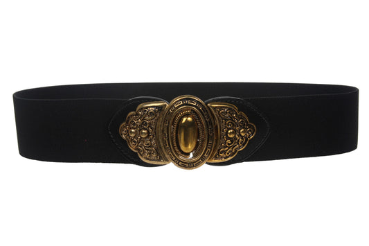 Women's 2" (50 mm) Wide High Waist Fashion Engraving Stretch Belt