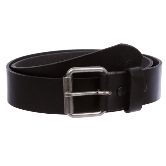 Men's or Women's Classic Roller Buckle Leather Jean Belt