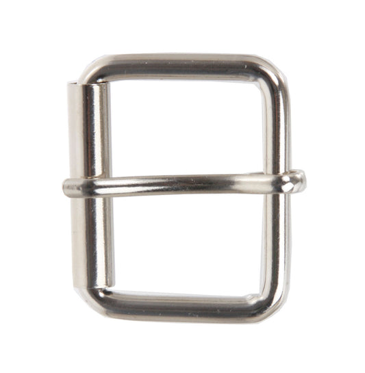 1 1/2" Nickel Plated Single Prong Simple Roller Buckle