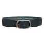 2" Wide High Waist Braided Woven Full Grain Tapered Oval Leather Belt
