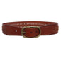 2" Wide High Waist Braided Woven Full Grain Tapered Oval Leather Belt