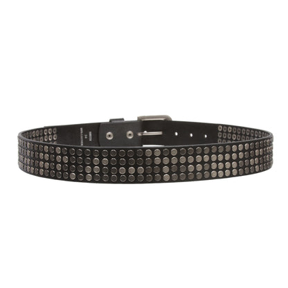 1 1/2" Snap on Antique Silver Circle Metal Studded Distressed Leather Belt