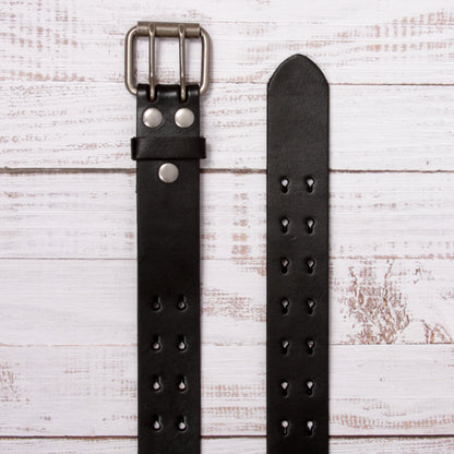 Men's 1.5" Snap-On Heavy Duty Leather Belt with Double Roller Buckle