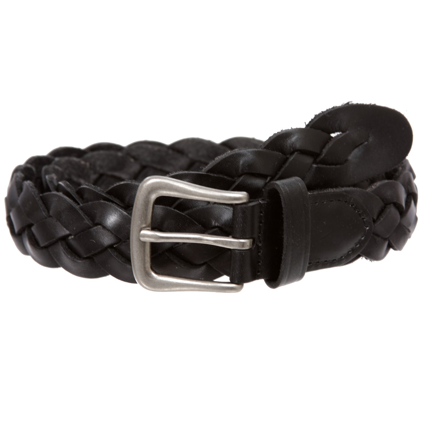 Women's 1 1/8" Braided Woven Skinny Narrow Leather Belt