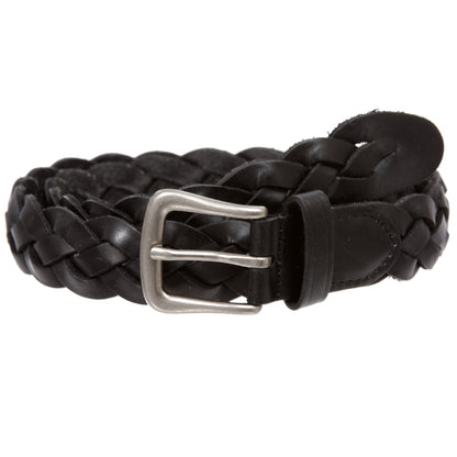 Women's 1 1/8" Braided Woven Skinny Narrow Leather Belt