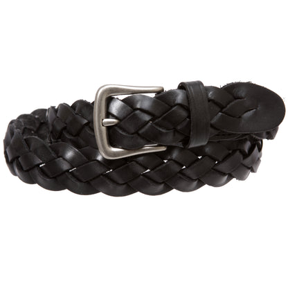 Women's 1 1/8" Braided Woven Skinny Narrow Leather Belt