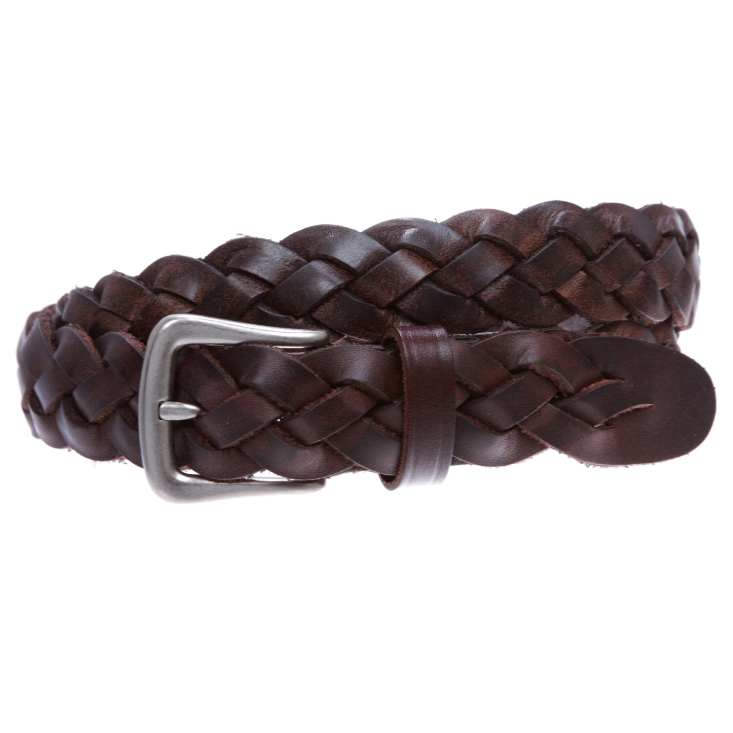 Women's 1 1/8" Braided Woven Skinny Narrow Leather Belt