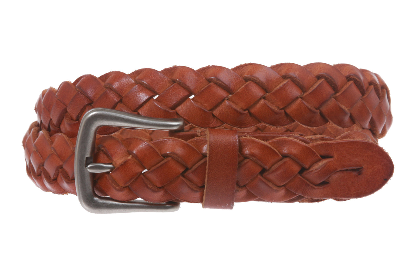 Women's 1 1/8" Braided Woven Skinny Narrow Leather Belt