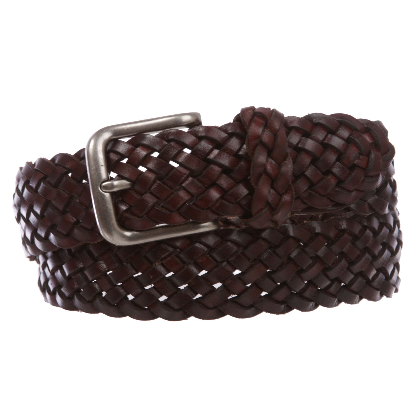 Women's 1 3/8" Braided Woven Solid Leather Belt