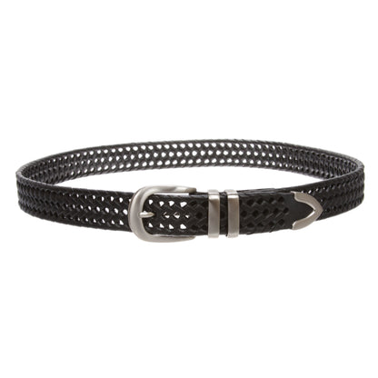 Men's 1 1/8 Inch (30 mm) Braided Leather Dress Lacing Belt