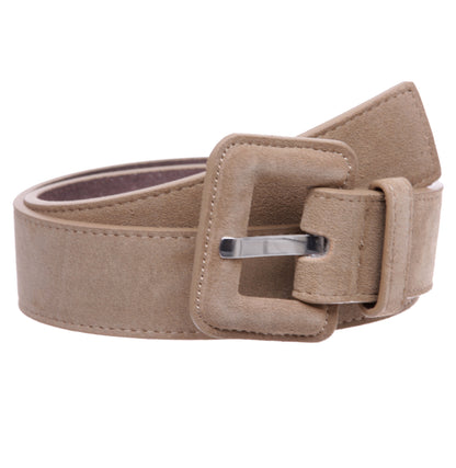 1 1/2" Inch Stitching-Edged Suede Leather Belt