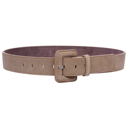 1 1/2" Inch Stitching-Edged Suede Leather Belt