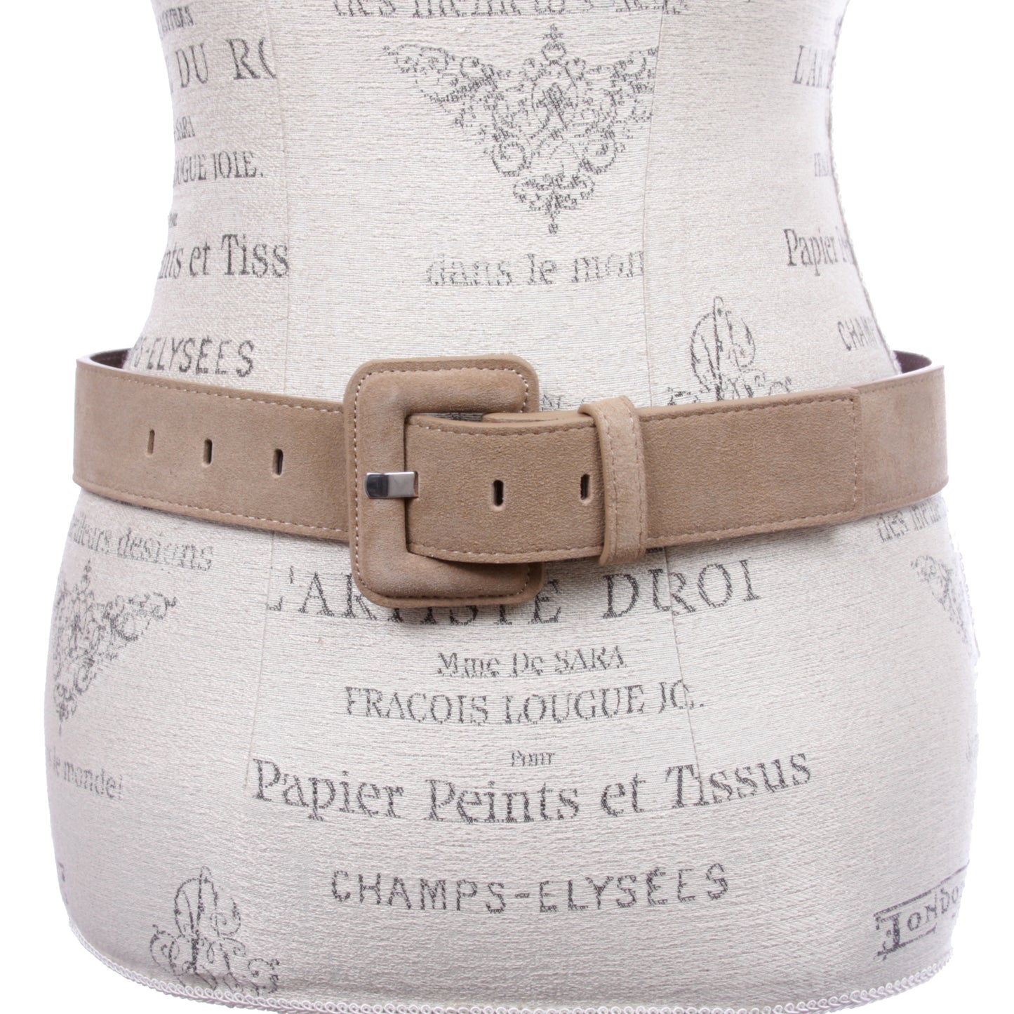 1 1/2" Inch Stitching-Edged Suede Leather Belt