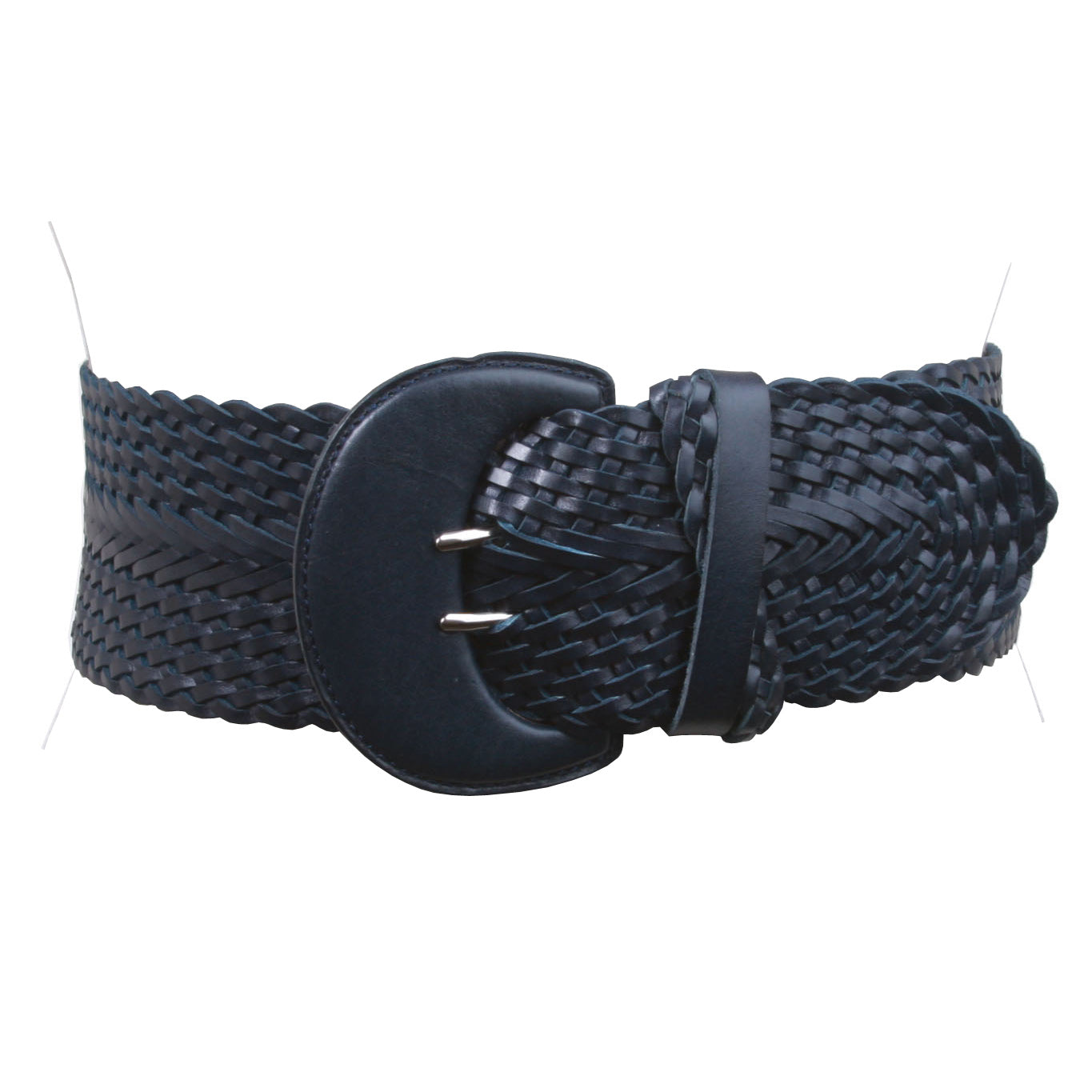 Women's High Waist Braided Woven Full Grain Leather Belt