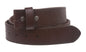 Snap On Cowhide Full Grain Stitching-Edged Leather Belt Strap
