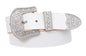 Western Rhinestone Buckle Plain Leather Belt