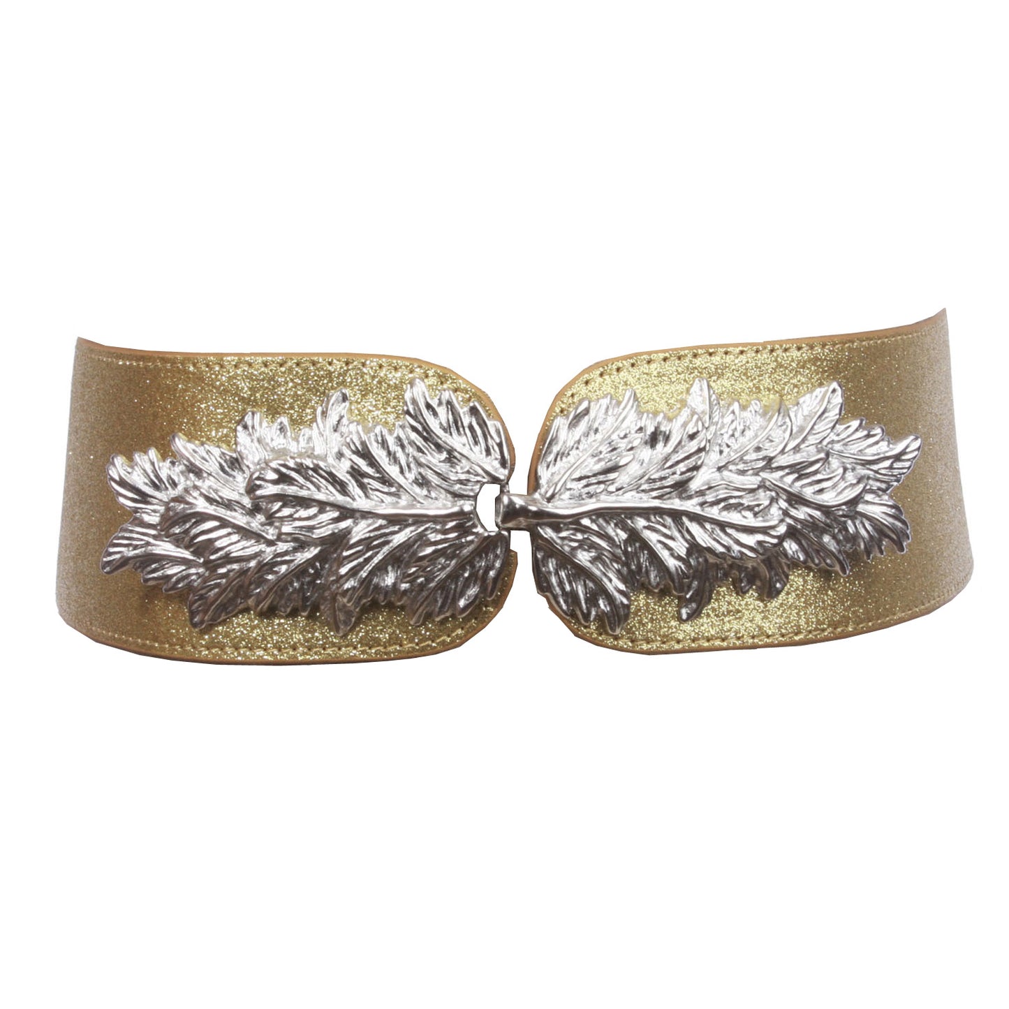 Women's 2 3/4" Wide Stretch Waist Belt with Hook Buckle – Leaf Style Cinch