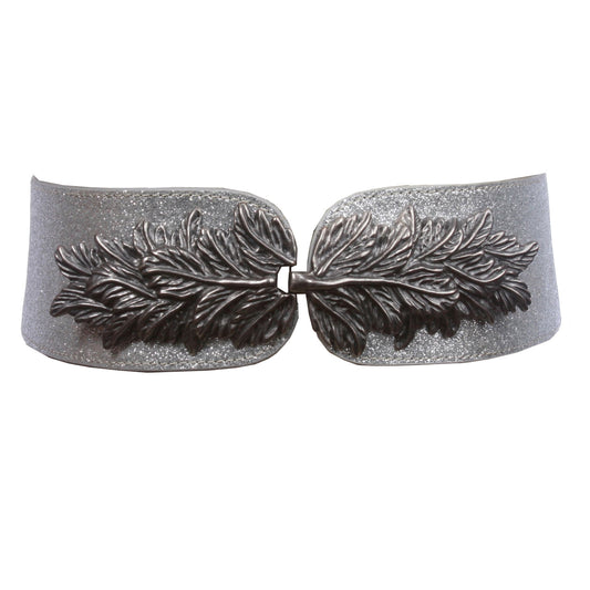 Women's 2 3/4" Wide Stretch Waist Belt with Hook Buckle – Leaf Style Cinch