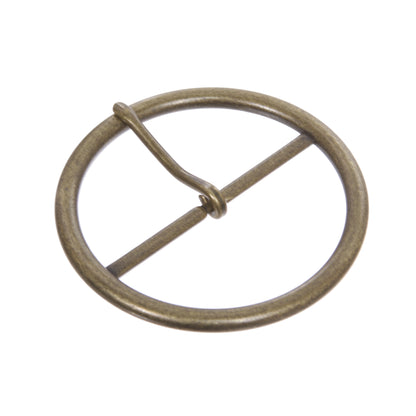 2 5/8" (68 mm) Single Prong Round Circle Center Bar Belt Buckle
