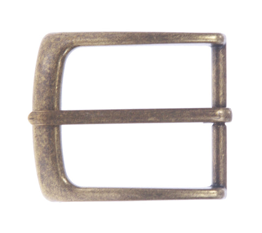 1 1/2" (38 mm) Single Prong Rectangular Solid Brass Belt Buckle