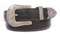 Western Faux Ostrich Print Stitching-Edged Leather Belt