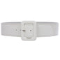 Women's 2 1/4" Wide High Waist Rectangular Stitch-edged Leather Belt