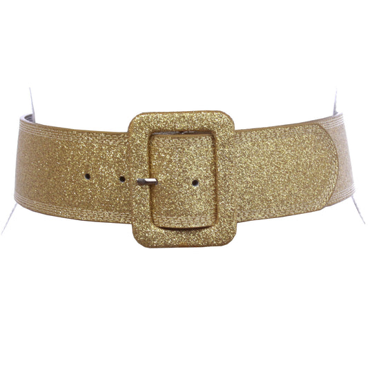 Women's Wide High Waist Glitter Fashion Leather Belt