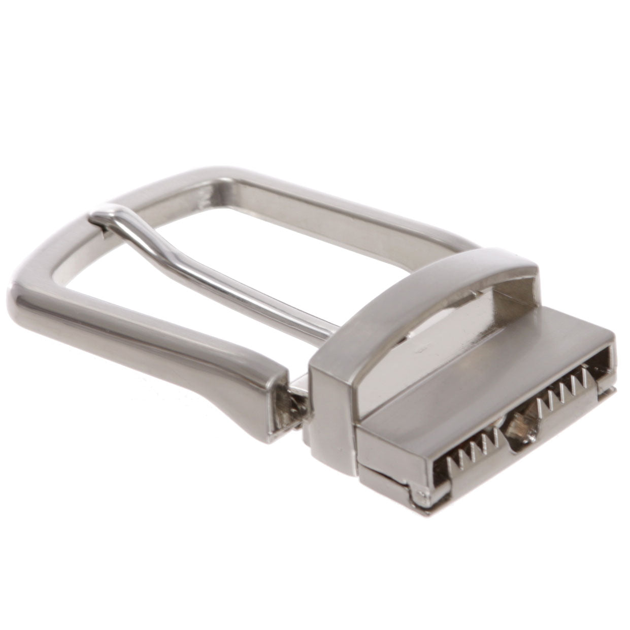 1 3/8" (34 mm) Rectangular Nickel Free Round Twisted Clamp Belt Buckle