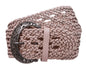 2 1/2" Wide Perforated Braided Woven Leather Belt