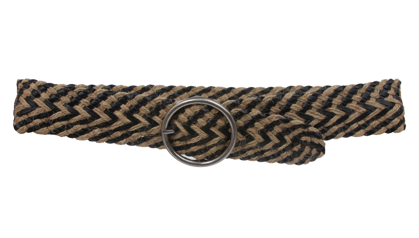 Women's 2 1/4" Hemp Braided Woven Non Leather Round Belt