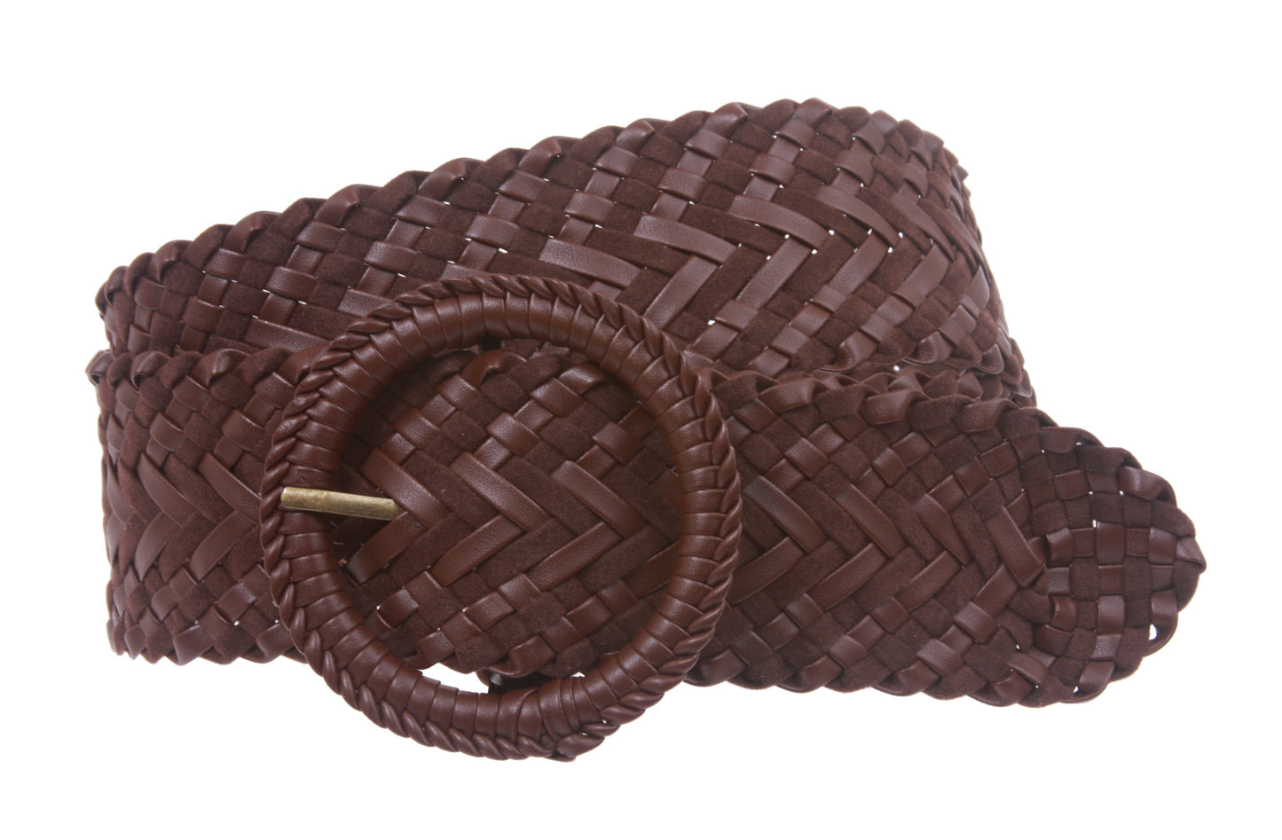 Women's 2 1/4" Velvet Braided Woven Non Leather Round Belt